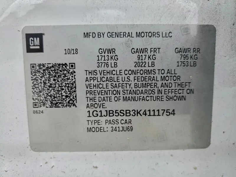 2019 CHEVROLET SONIC LS  