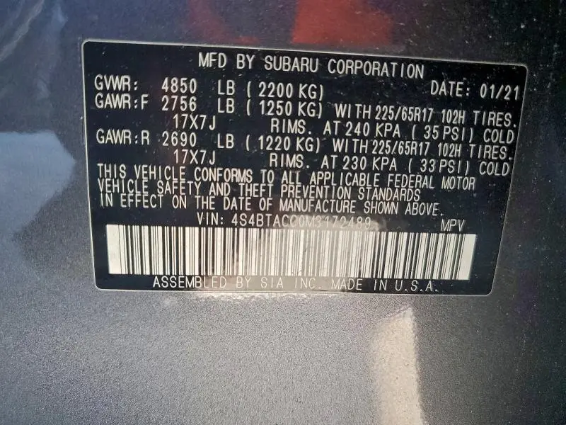 2021 SUBARU OUTBACK PREMIUM  