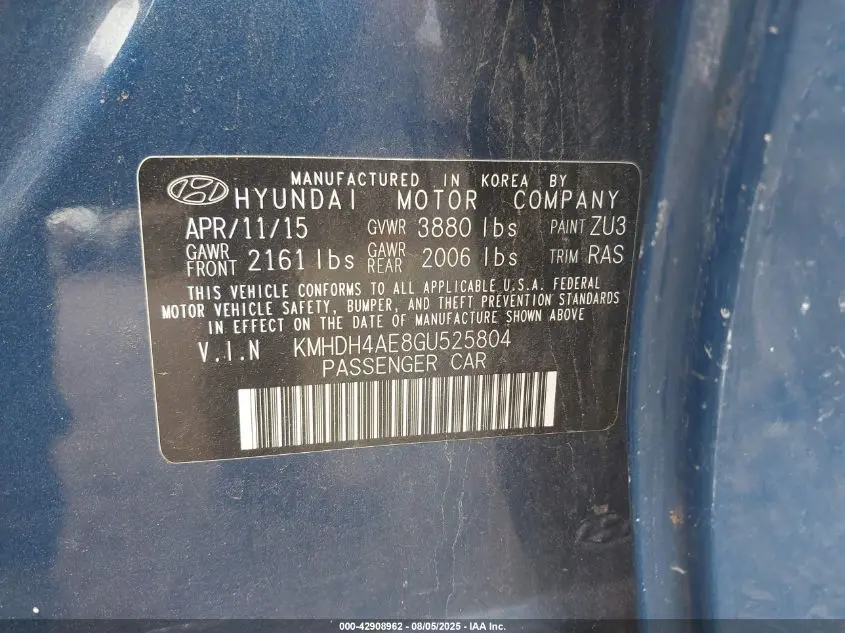 2016 HYUNDAI ELANTRA SE