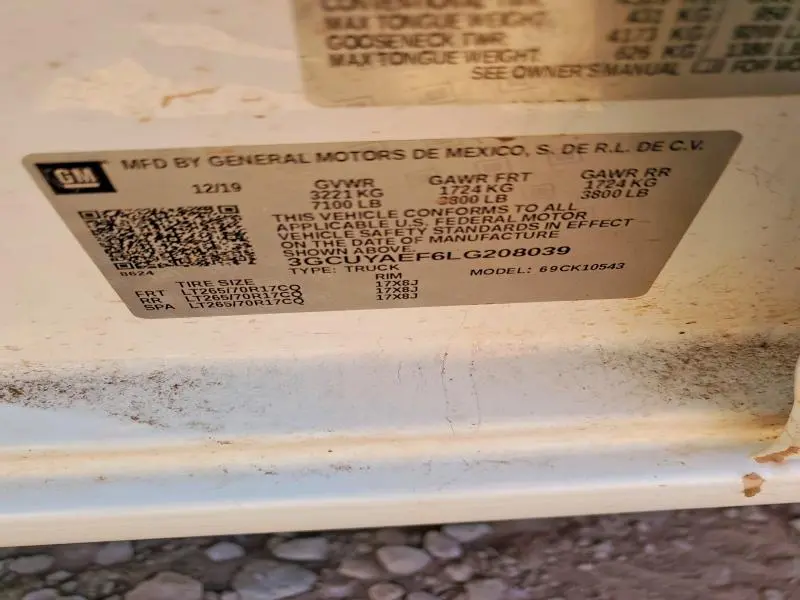 2020 CHEVROLET SILVERADO   