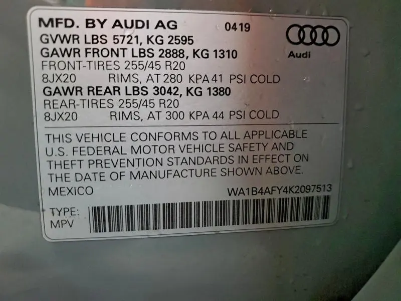 2019 AUDI SQ5 PREMIUM PLUS  