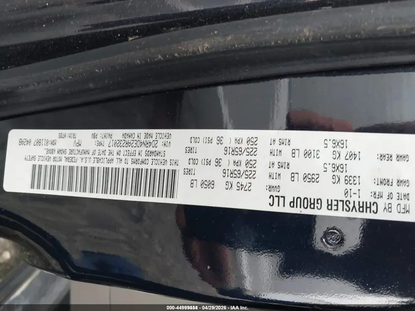 2010 DODGE GRAND CARAVAN SE