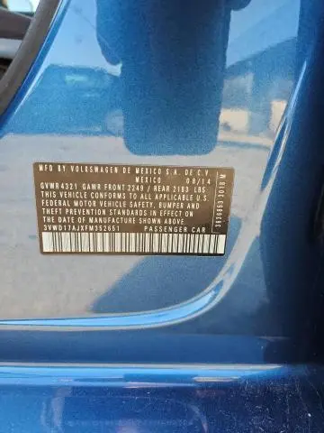 2015 VOLKSWAGEN JETTA SE