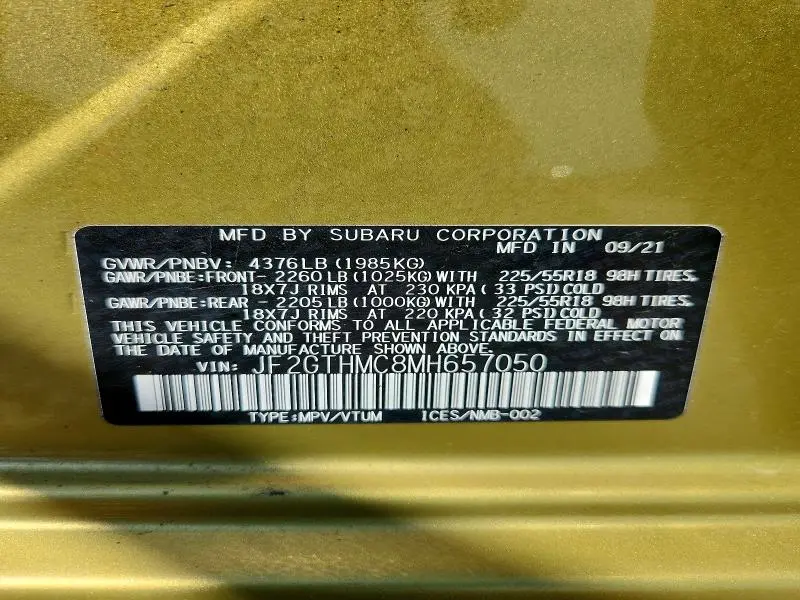 2021 SUBARU CROSSTREK LIMITED  