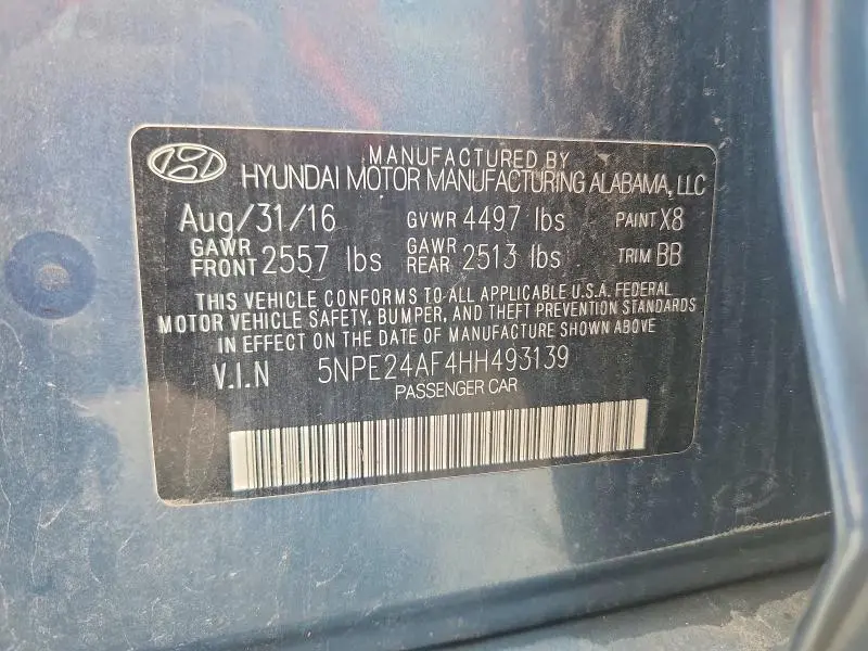 2017 HYUNDAI SONATA SE  