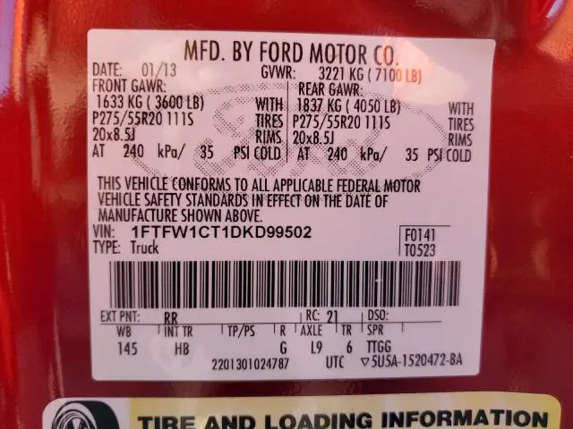 2013 FORD F150 SUPERCREW  