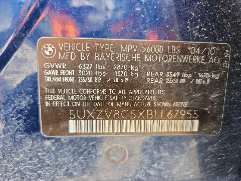 2011 BMW X5 XDRIVE50I  