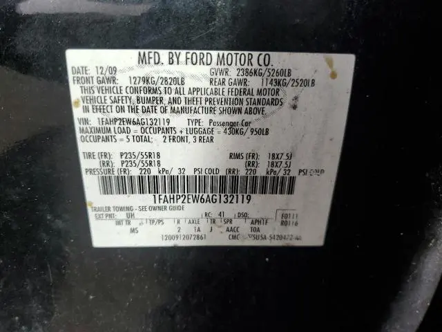 2010 FORD TAURUS SEL  