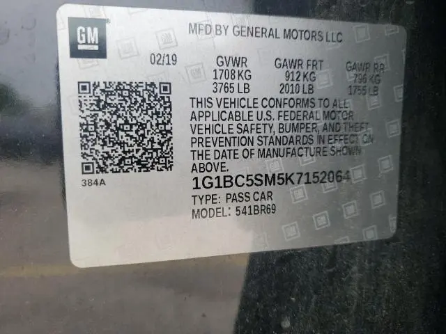 2019 CHEVROLET CRUZE LS