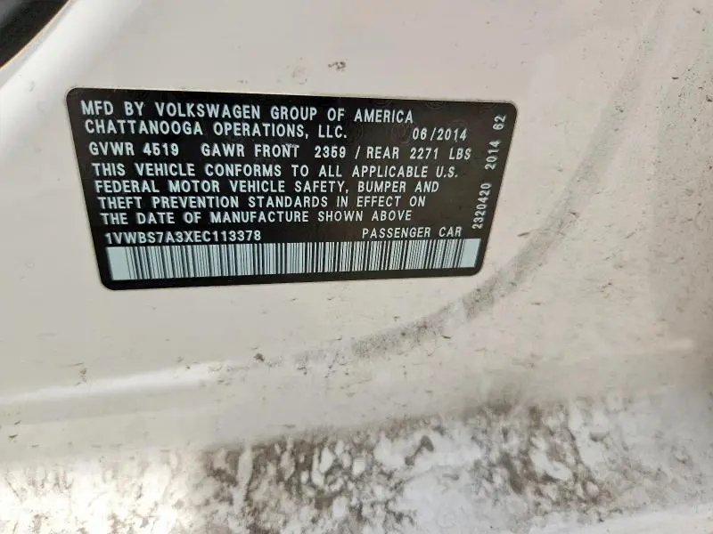 2014 VOLKSWAGEN PASSAT SE  