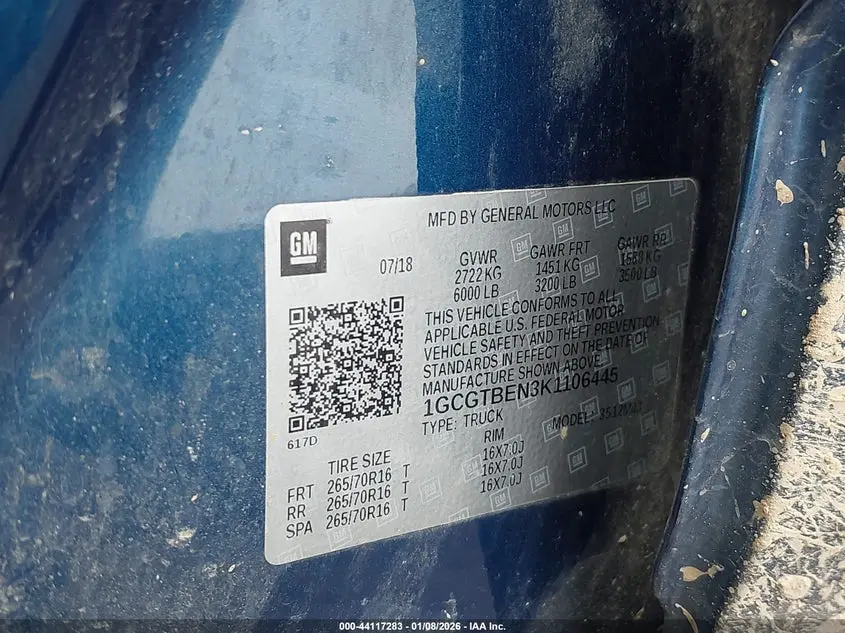 2019 CHEVROLET COLORADO WT