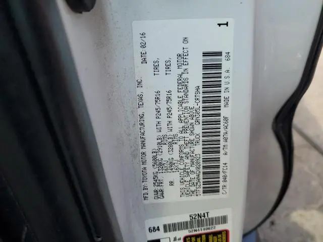 2016 TOYOTA TACOMA ACCESS CAB  