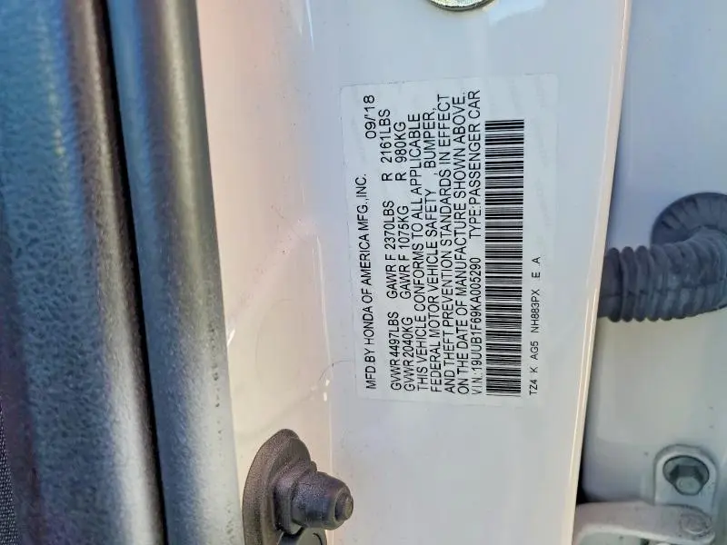 2019 ACURA TLX TECHNOLOGY  