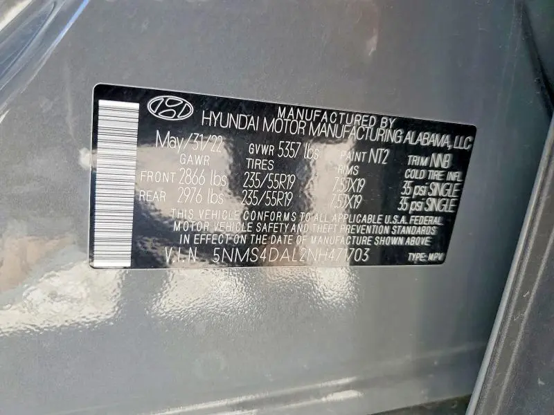 2022 HYUNDAI SANTA FE LIMITED  
