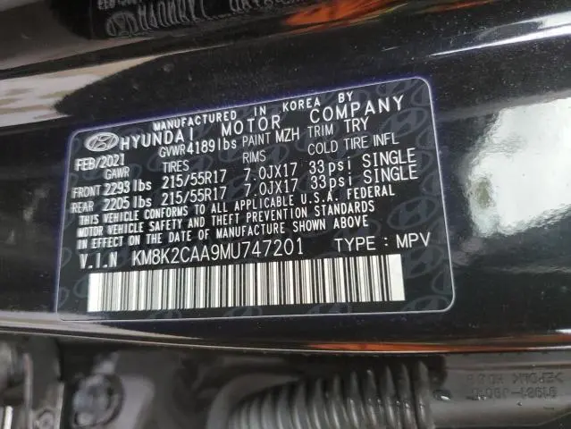 2021 HYUNDAI KONA SEL  