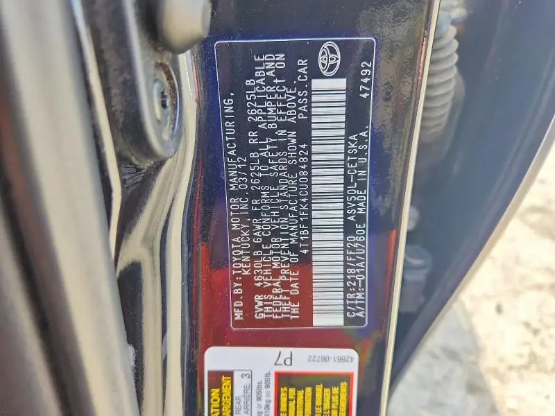 2012 TOYOTA CAMRY SE  