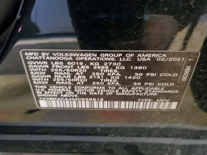 2021 VOLKSWAGEN ATLAS SEL  