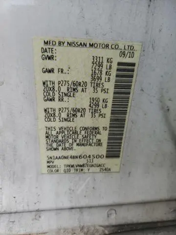 2011 NISSAN ARMADA PLATINUM  