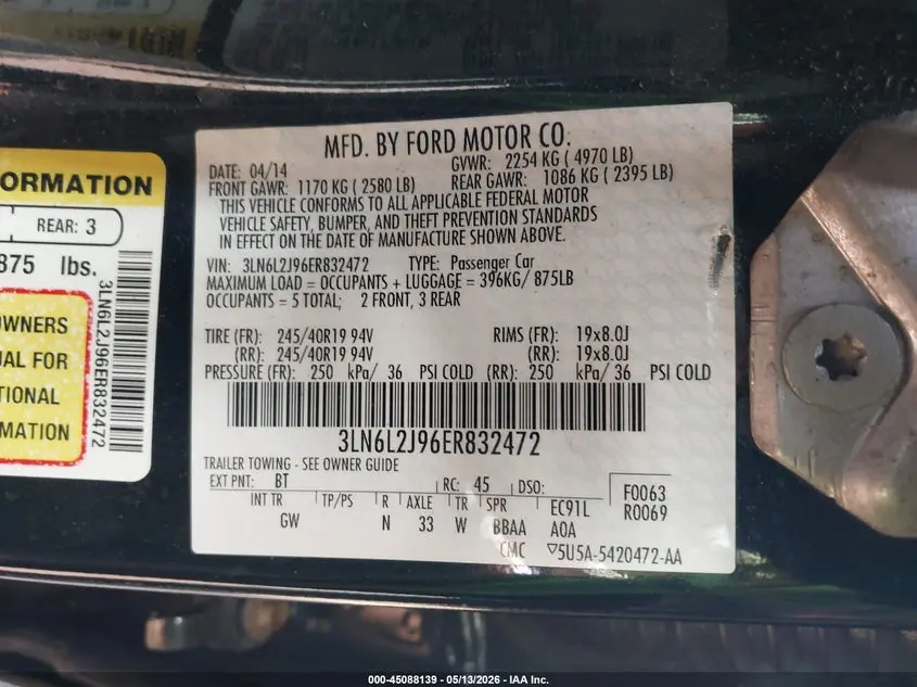 2014 LINCOLN MKZ  