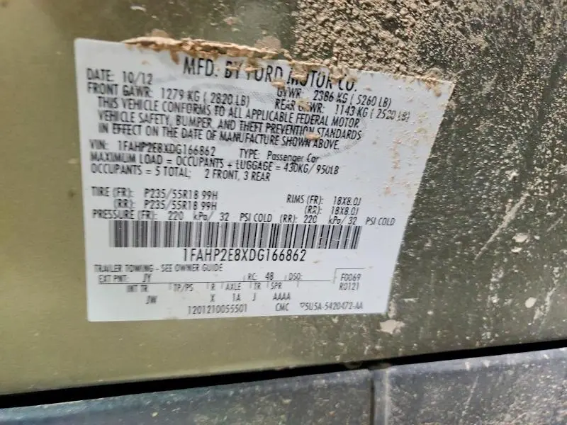 2013 FORD TAURUS SEL  