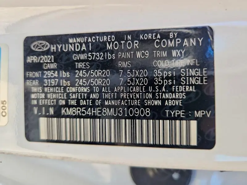 2021 HYUNDAI PALISADE LIMITED  