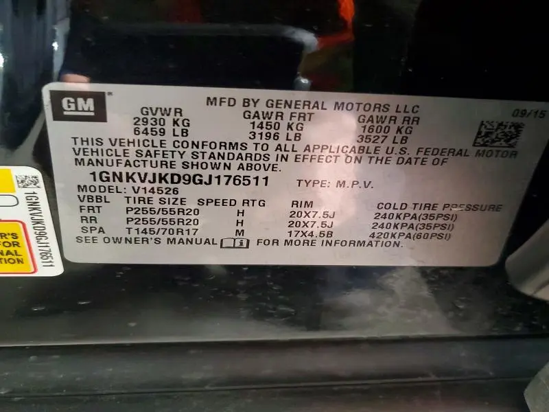 2016 CHEVROLET TRAVERSE LTZ  