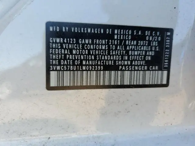2020 VOLKSWAGEN JETTA S