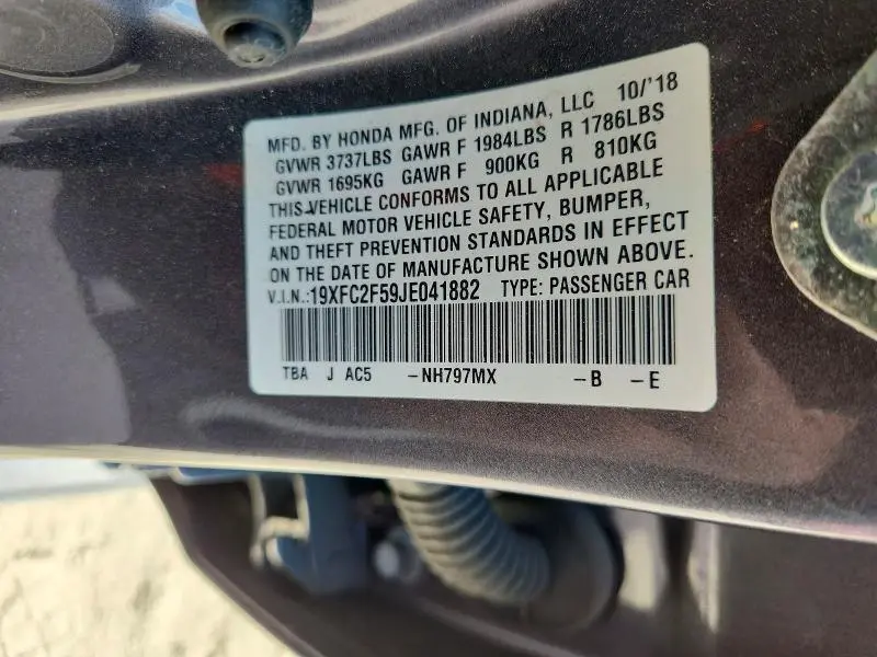 2018 HONDA CIVIC LX  