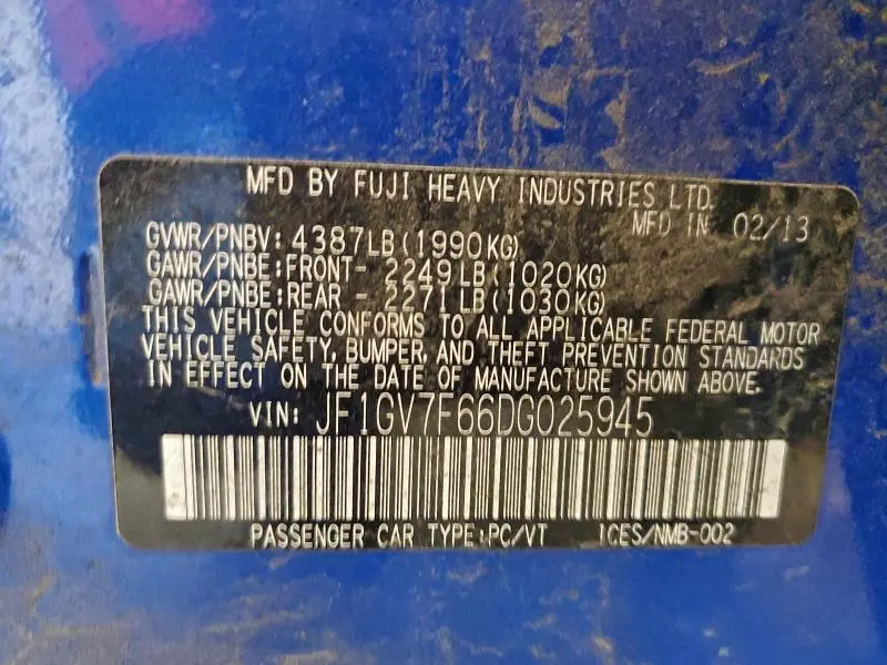 2013 SUBARU IMPREZA WRX  