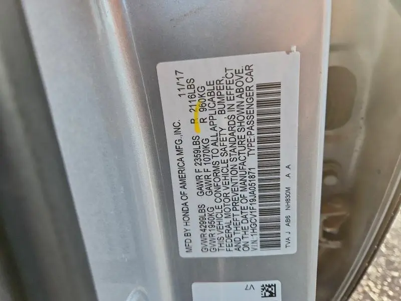 2018 HONDA ACCORD LX  