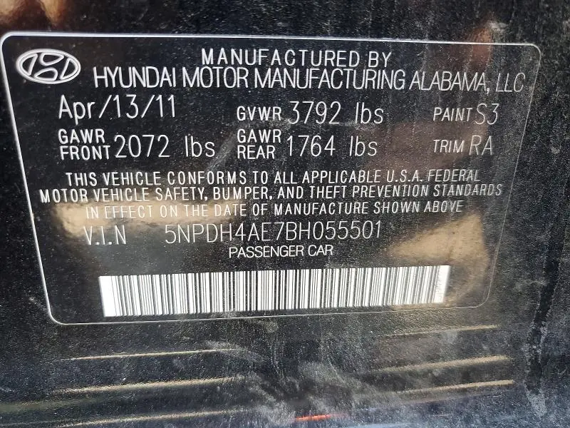 2011 HYUNDAI ELANTRA GLS  