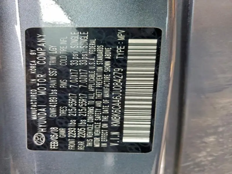 2018 HYUNDAI KONA SEL  