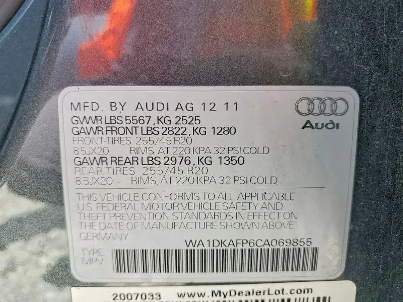 2012 AUDI Q5 PREMIUM PLUS  