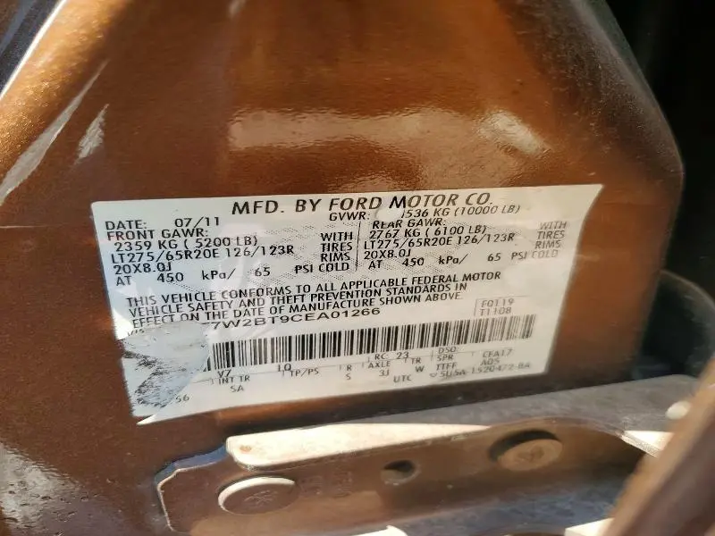 2012 FORD F250 SUPER DUTY  