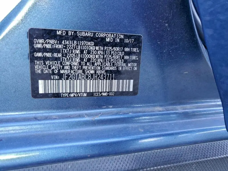 2018 SUBARU CROSSTREK PREMIUM  