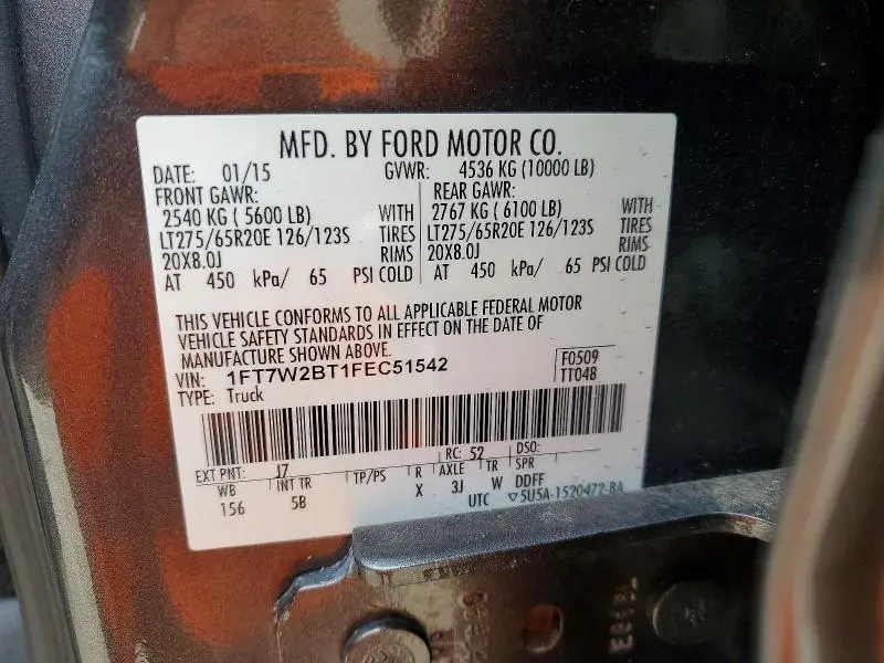 2015 FORD F250 SUPER DUTY  