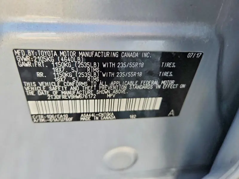 2017 TOYOTA RAV4 PLATINUM  