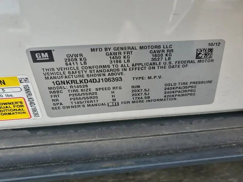 2013 CHEVROLET TRAVERSE LTZ  