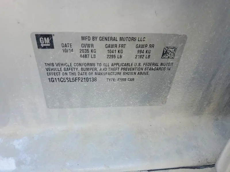 2015 CHEVROLET MALIBU 1LT  