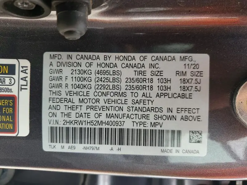 2021 HONDA CR-V EX  