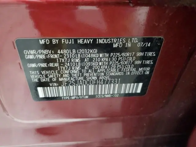 2015 SUBARU FORESTER 2.5I PREMIUM  