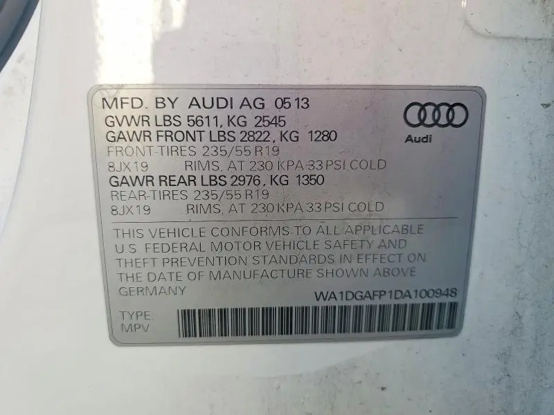 2013 AUDI Q5 PREMIUM PLUS  