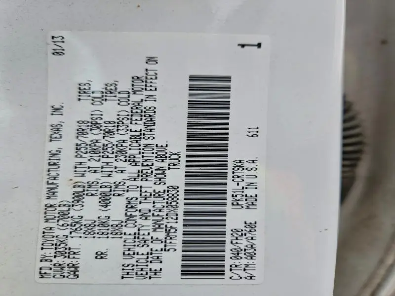 2013 TOYOTA TUNDRA DOUBLE CAB SR5  