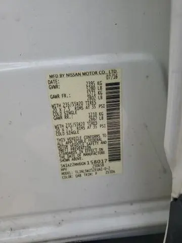 2016 NISSAN MURANO S