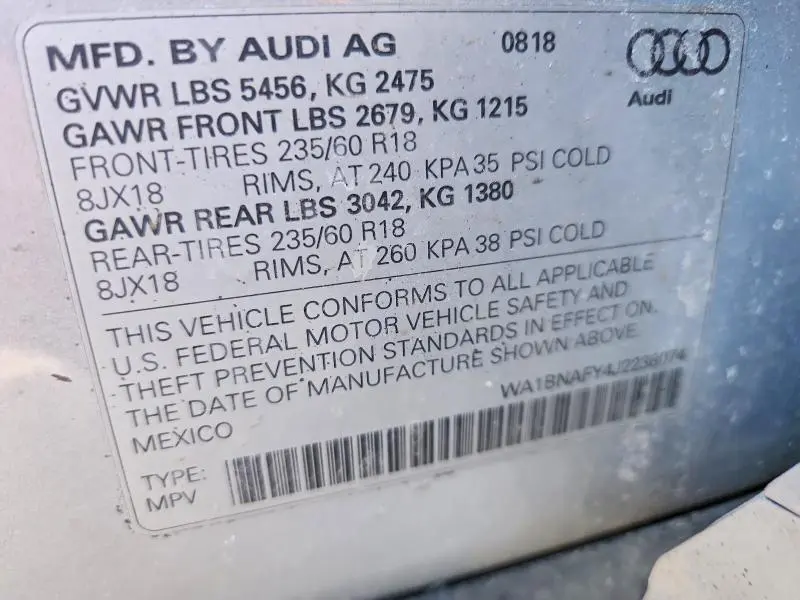 2018 AUDI Q5 PREMIUM PLUS  