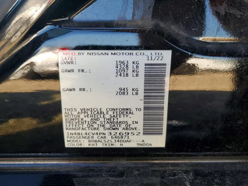 2023 NISSAN ALTIMA SR  