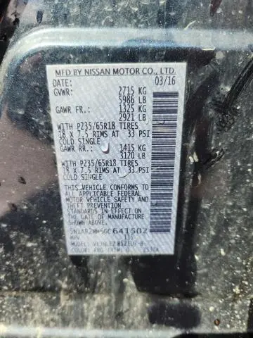 2016 NISSAN PATHFINDER S  