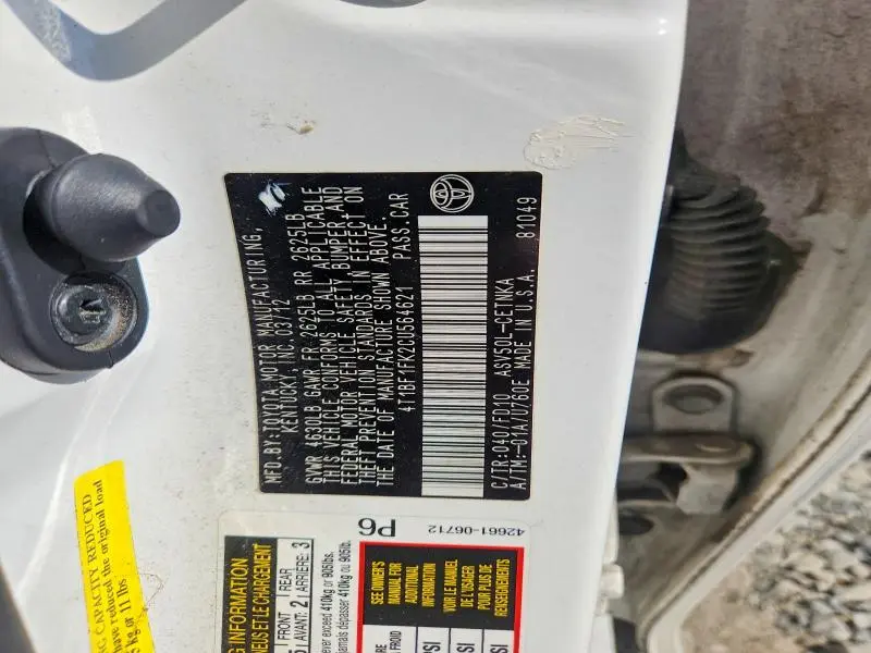 2012 TOYOTA CAMRY LE  