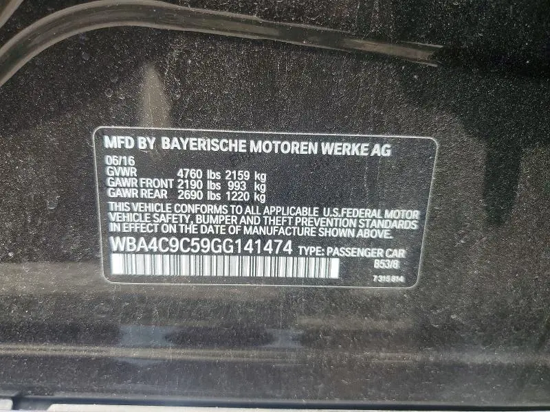 2016 BMW 428 XI GRAN COUPE SULEV  