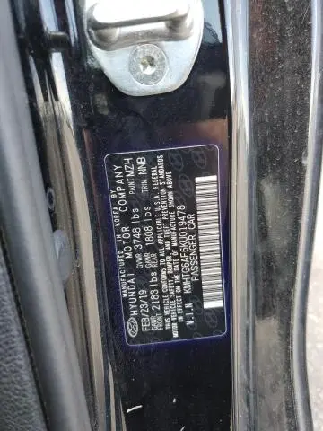 2019 HYUNDAI VELOSTER BASE  